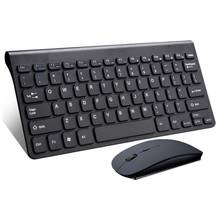 Беспроводная мини-клавиатура для ноутбука, настольного ПК, Mac, игровая клавиатура для дома и офиса, комбинированная мультимедийная мышь 2024 - купить недорого