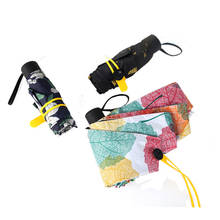 Paraguas de vinilo con cinco pliegues, protector solar para lluvia, UV, portátil, miniparaguas transparente, patrones creativos 2024 - compra barato