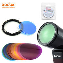 Godox AK-R16 Magnetic Mount Diffuser Plate with V-11C V11C Color Effect Gel Set for Godox V1 Series Flash Light Speedlite 2024 - buy cheap