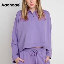 Aachoae Women Casual Solid Batwing Long Sleeve Oversize Blouse Shirt Turn Down Collar Loose Basic Ladies Tops Autumn Spring 2021 2024 - buy cheap