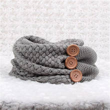 Снуд женский, зимний, теплый, однотонный, вязаный, с крупными пуговицами, вязаный бесконечный шарф 2024 - купить недорого