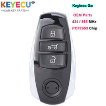 KEYECU OEM-llave remota de entrada sin llave inteligente para Volkswagen Touareg, 2011, 2012, 2013, 2014, Fob 3 botones-434/868MHz-Chip PCF7953 2024 - compra barato
