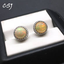 CSJ Natural Opal classics Stud good Earrings 925 Sterling Silver Fine Jewelry Women Lady Wedding Engagment Party free express 2024 - buy cheap