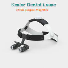 Lupa Dental de aumento Binocular 4X 6X, lupa Kepler quirúrgica para operación médica, cirugía cosmética con lámpara LED de cabeza 2024 - compra barato