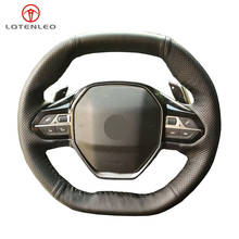 LQTENLEO Black Genuine Leather Car Steering Wheel Cover For Peugeot 3008 2016-2019 4008 2016-2019 5008 2017-2019 rifter 2024 - buy cheap