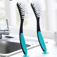 Suction Cup Standing Kitchen Cleaning brush with Flexible Bristles for Sink Stove Bathtub Household Long Handle Clean Brush 2024 - buy cheap