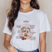 Свободная футболка с изображением созвездий Овен, футболка с графическим принтом, женская футболка на весну и лето, женская футболка с круглым вырезом 2024 - купить недорого