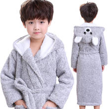 kids bathrobe animal bear cosplay soft flannel bathrobe for 3-12years child boys girls home bedroom robe nightwear clothes 2024 - buy cheap