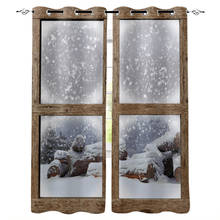 Windows Plank Snow Window Curtains Living Room Kitchen Modern Home Decor Bedroom Treatment Drapes 2024 - buy cheap