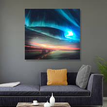 Aurora Framed LED Induction Light Painting Wall Pictures for Living Room Canvas Wall Art 2024 - buy cheap
