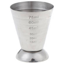 Caneca de metal, ferramenta de medida para bebidas com ml/oz, barra de jigger, mistura de coquetel, 0.5-2.5oz/15-75ml/1-5tbsp 2024 - compre barato