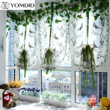 Butterfly Tulle Curtain yarn Roman Curtains for living room Bedroom balcony lifting Rope Fan curtain cotton with embroidery 2024 - buy cheap
