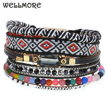 WELLMORE Handmade BOHEMIA Bracelets for women leather bracelets Beaded charm bracelet fashion Female Jewelry wholesale 2024 - buy cheap