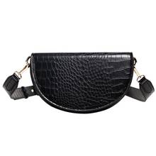 Women Crossbody Bag Fashion Crocodile Semicircle Saddle Bags PU Leather Shoulder Bags for female Handbags designer bolsas 2024 - buy cheap