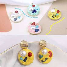 4pcs Korean Fashion Embellishment Gravel Enamel Alloy Charms For Earring Necklace Pendant Making Women Jewelry Accessory 2024 - buy cheap