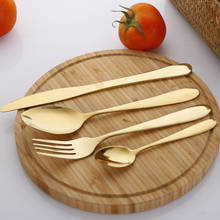 6sets Cutlery Stainless Steel Dinner Silver Gold restaurant Dinnerware Set Knife Fork Spoon Kitchen Christmas Tableware Set 2024 - buy cheap
