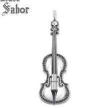 Pendant Skull Violin silver color For Punk Men Women Fashion Jewelry Vintage Gift Musical Fit Necklace thomas 2024 - buy cheap