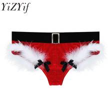 Cuecas masculinas de veludo, lingerie para homens, cueca jockstrap, aparador de penas, moda, festa, bowknot, tanga, roupa de baixo de natal 2024 - compre barato