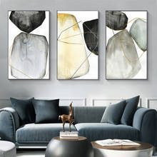 Abstract Canvas Painting Grey Yellow Stone Posters Modern Wall Art Pictures Nordic Print for Living Room Bedroom Home Decorative 2024 - buy cheap