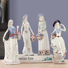 Europeu ocidental feminino personagem cerâmica acessórios para casa sala de estar ornamentos artesanato estante escultura decoração 2024 - compre barato