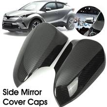 Cubierta de espejo retrovisor de coche estilo fibra de carbono, tapas de cubierta de espejo lateral, aspecto embellecedor, para Toyota C-HR CHR 2016 a 2018 2024 - compra barato