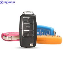 jingyuqin 3 Button Folding Remote Car Key Case For Volkswagen VW Golf Passat Polo Jetta Touran Bora Sharan 2024 - buy cheap