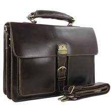 Роскошный мужской портфель из натуральной кожи, кожаный портфель, мужская сумка для ноутбука 15 6, короткий чехол, большая деловая сумка, Мужская офисная сумка, рабочая сумка 2024 - купить недорого