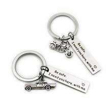 Oeinin Simple Keychain Be Safe I Need You Here With Me Man Key Holder Bag Unisex Letter Color Alloy Key Chain Pendant Porte Clef 2024 - buy cheap