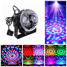 MINI Voice Control RGB LED Stage Lights Crystal Magic Ball Sound Control Laser Stage Effect Light Home Party Disco Club DJ Light 2024 - buy cheap