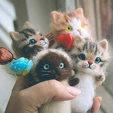 Cute And Interesting Handmade Toys DIY Wool Felt Cat Kits Unfinished Plush Doll Poking Music Toy Gift Non-finished Product 2024 - buy cheap