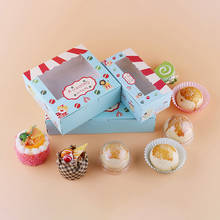 10psc мультфильм животное бумага подарочная коробка цирк кексы коробки для тортов и кексов подарок на Рождество/конфеты коробка с окном печенье на десерт посылка 2024 - купить недорого