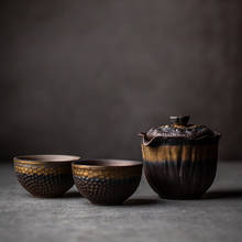 LUWU-TETERA de cerámica gaiwan con 2 tazas, juego de té portátil de viaje 2024 - compra barato