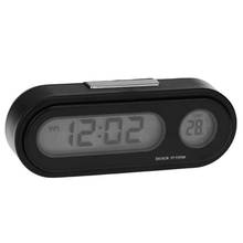 Reloj electrónico 2 en 1 para coche, termómetro luminoso con pantalla Digital Led, Mini Reloj portátil para salpicadero, accesorios para coche 2024 - compra barato