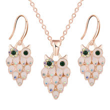 Retro Crystal Strawberry Owl Jewelry Sets 925 silver Pendant Earring Necklace Fashion Chain Handmade Amulet Gifts for Her Woman 2024 - buy cheap