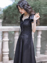 2020 new fashion women's clothing Vintage  dress  V-Neck  Puff Sleeve 2024 - buy cheap