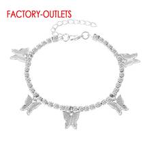 New Fashion Butterfly Pattern Charm Anklet For Women Authentic 925 Sterling Silver Simple Anklet Fine Jewelry Gift 2024 - buy cheap