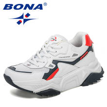 BONA 2021 New Designers Trendy Running Shoes Women Fashion Mix Color Outdoor Sport Sneakers Lady Lace Up Athletic Trainers Shoes 2024 - buy cheap