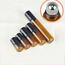 5pcs 1ML 2ML 3ML 5ML 10ML glass roll on bottle for essential oils refillable perfume containers with stainless steel roller ball 2024 - buy cheap