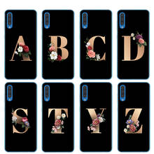 Capa de celular clássica elegante floral com letras do alfabeto, para samsung a10 a20 a30 a40 a50 a70 2019 2024 - compre barato