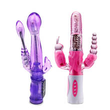 Triple vibradores flexible penetración Anal clítoris Vaginal estimulación 12 Velocidad conejo punto G productos del sexo juguetes sexuales 2024 - compra barato