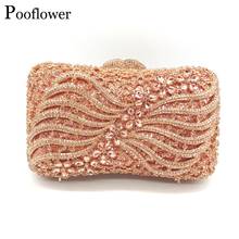 Pooflower sac mariage minaudiere sacos para as mulheres de luxo diamante embreagem bolsa senhora festa casamento strass sacos noite zh413 2024 - compre barato