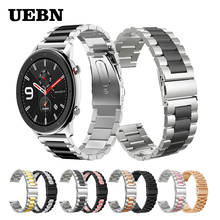 UEBN-correa de acero inoxidable para xiaomi Huami Amazfit GTS/GTR, banda de repuesto de 20mm y 22mm para relojes Bip de 42mm y 47mm 2024 - compra barato