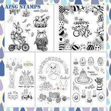 AZSG-sellos transparentes Happy Easter Blessing para álbum de recortes, fabricación de tarjetas, álbum decorativo de silicona, sello artesanal, novedad de 2021 2024 - compra barato