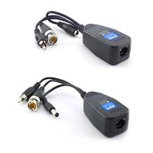 Balun de vídeo passivo bnc macho, conversor de pares 3 em 1 para câmera cctv hd dvr l19 2024 - compre barato