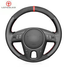 LQTENLEO Black Suede Genuine Leather Car Steering Wheel Cover For Kia Forte 2008-2017 Soul Rio Shuma 2009-2013 Venga 2009-2015 2024 - buy cheap