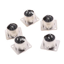 5Pcs XLR 3Pin Male Square Wall Chassis Panel Mounted Microphone Connector 2024 - buy cheap