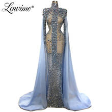 Sparkly Sequin Evening Dresses Vestidos Kaftans Long Sleeves Mermaid Arabic Dubai Prom Dress 2020 Dresses Woman Party Night Gown 2024 - buy cheap