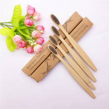 1pc Drop Ship Eco-Friendly Natural Bamboo Charcoal Toothbrush Soft Bristle Low Carbon Wooden Handle Portable Teeth Clean Brush 2024 - buy cheap