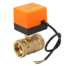 Электромагнитный клапан шаровой клапан AC/DC 12V 2 Way 3 провода латунный моторизованный шаровой клапан электрический клапан DN32 -1/4 2024 - купить недорого