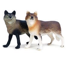 Figuras de acción de gran tamaño de alta calidad, modelo Original de animales salvajes, lobo gris bebé, Colección realista de PVC, juguetes para niños, regalos 2024 - compra barato